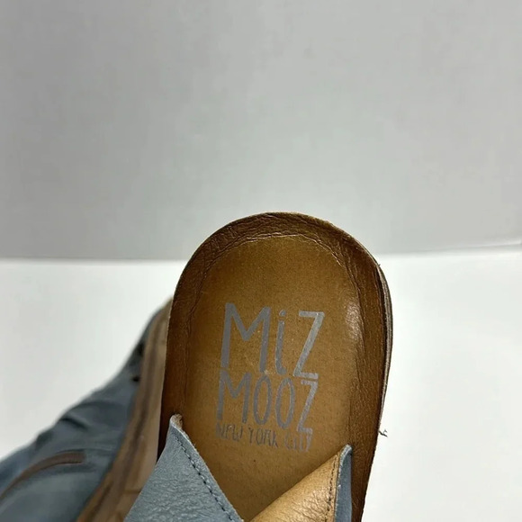 Miz Mooz Fizzy Gladiator Sandals Open Toe Leather Zip Up Side Shoes Blue Size 7 - Picture 8 of 9
